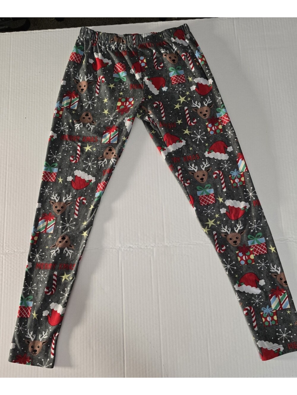 No Boundaries Small Christmas Leggings Reindeer Snow New Condition